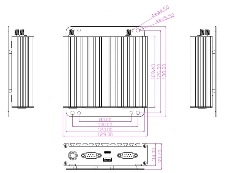 Jetway HBJC420U591R Dimensions