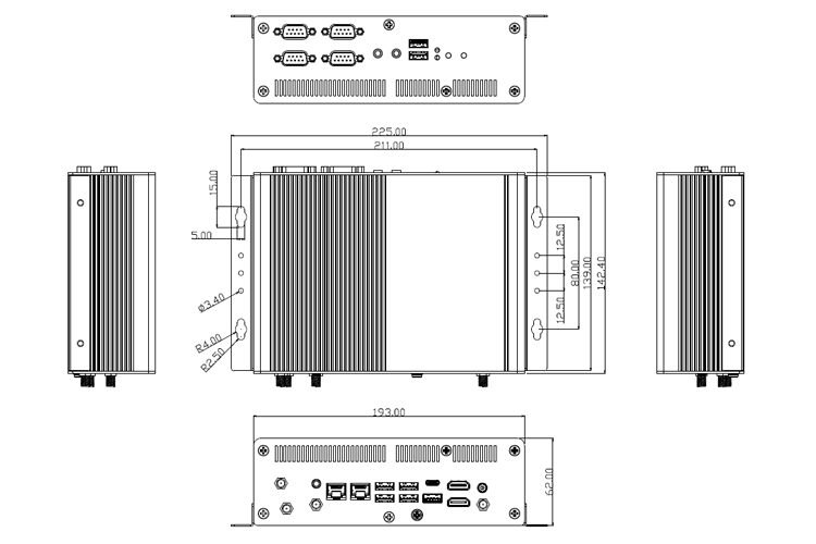 Jetway BFDADN1 Dimensions