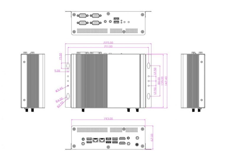 Jetway HBFDF20 Dimensions