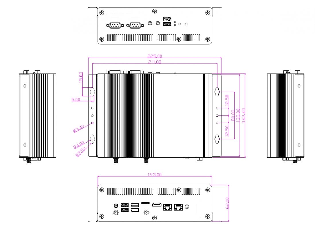 Jetway HBFDF94V Dimensions