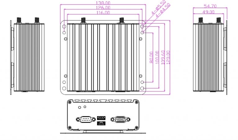 Jetway HBJC313U591R Dimensions