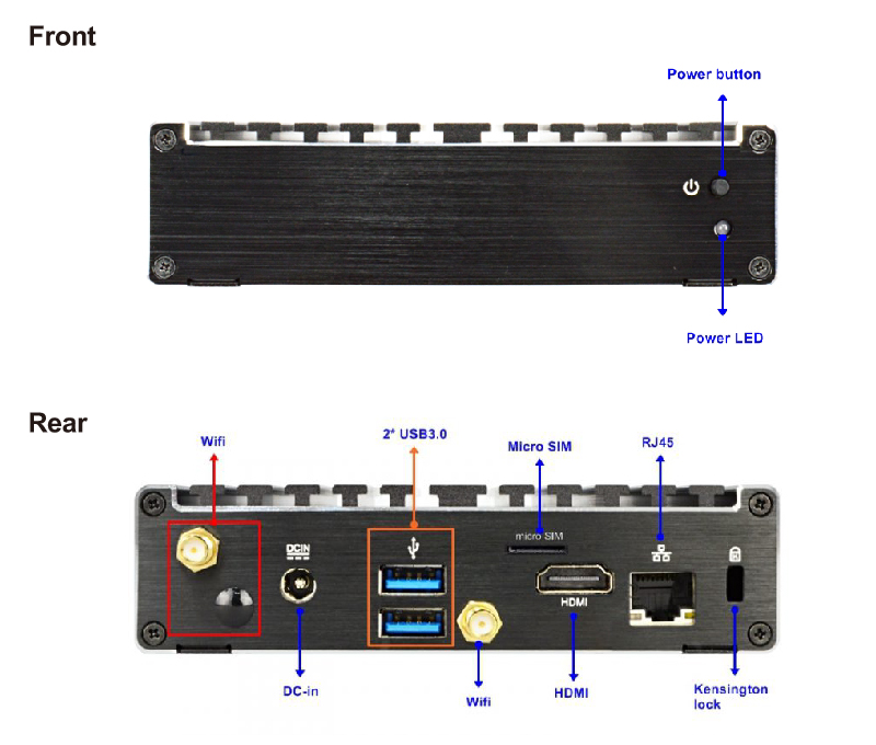Jetway HBJC400P691 Front/Rear I/O