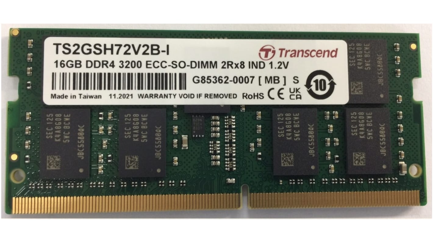 Transcend TS1GSH72V2B4 8GB DDR4-3200 ECC SO-DIMM ipari memória